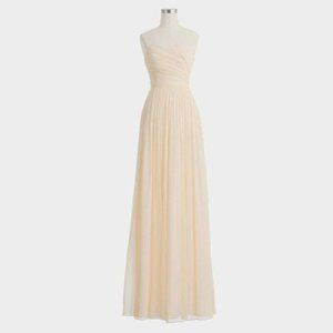 J. Crew Silk Chiffon Arabelle Dress $365 NWT Champagne Ivory